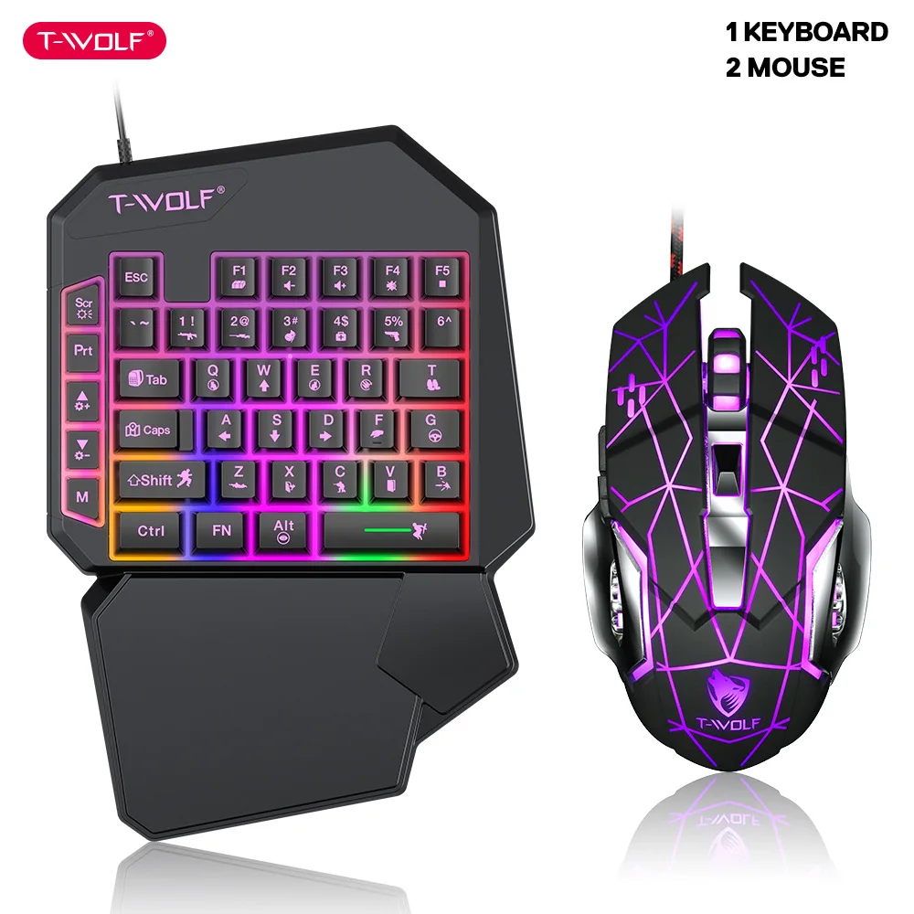 Gaming Keyboard Mobile - طقم لوحة مفاتيح بيد واحدة ،