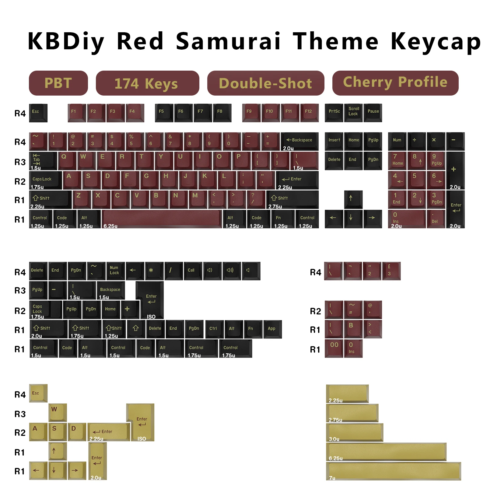 Gaming Keyboard No Number Pad - أغطية مفاتيح KBDiy GMK مزدوجة الطبقة