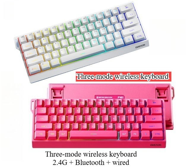 Gaming Keyboard No Noise - 61 مفتاحًا لوحة مفاتيح صغيرة لاسلكية