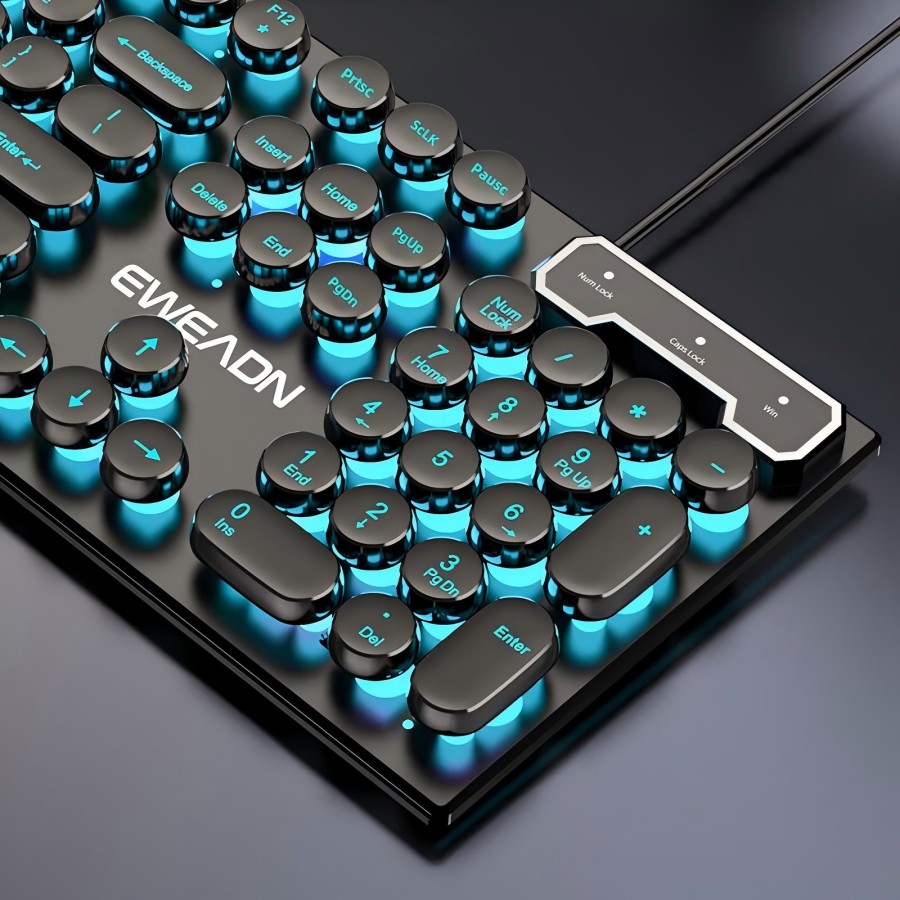 Gaming Keyboard Blue Switches - لوحة مفاتيح ألعاب الآلة الكاتبة EWEADN،