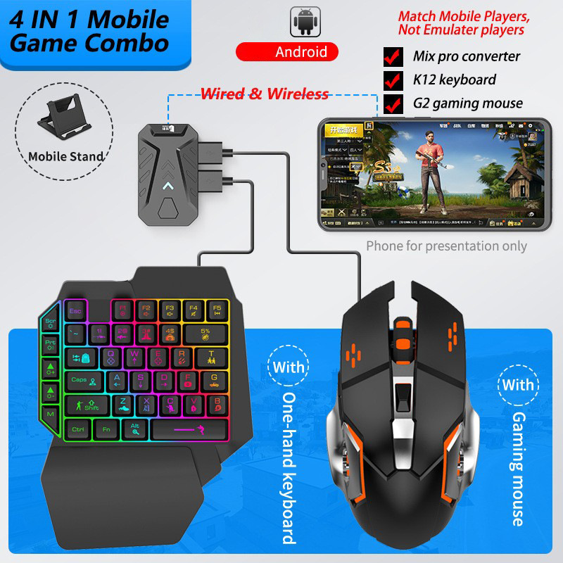 Gaming Keyboard Mobile - محول ألعاب الهاتف المحمول مجموعة لوحة