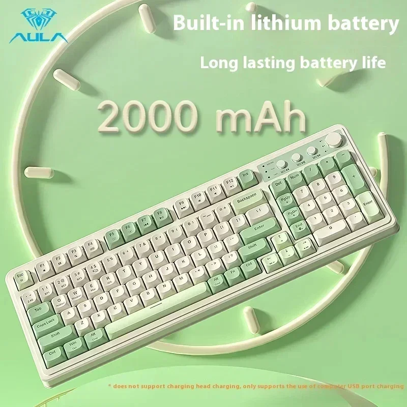 لوحة مفاتيح ألعاب لاسلكية AULA - مراجعة Gaming Keyboard No Noise وسعره