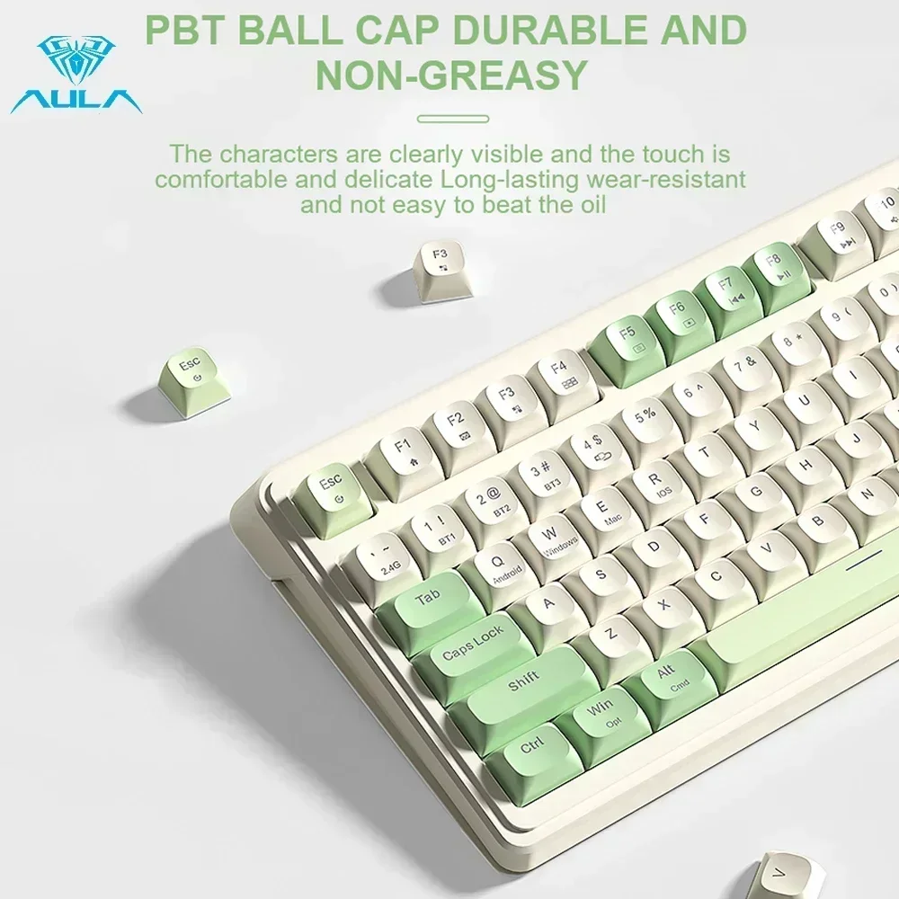 لوحة مفاتيح ألعاب لاسلكية AULA - مراجعة Gaming Keyboard No Noise وسعره