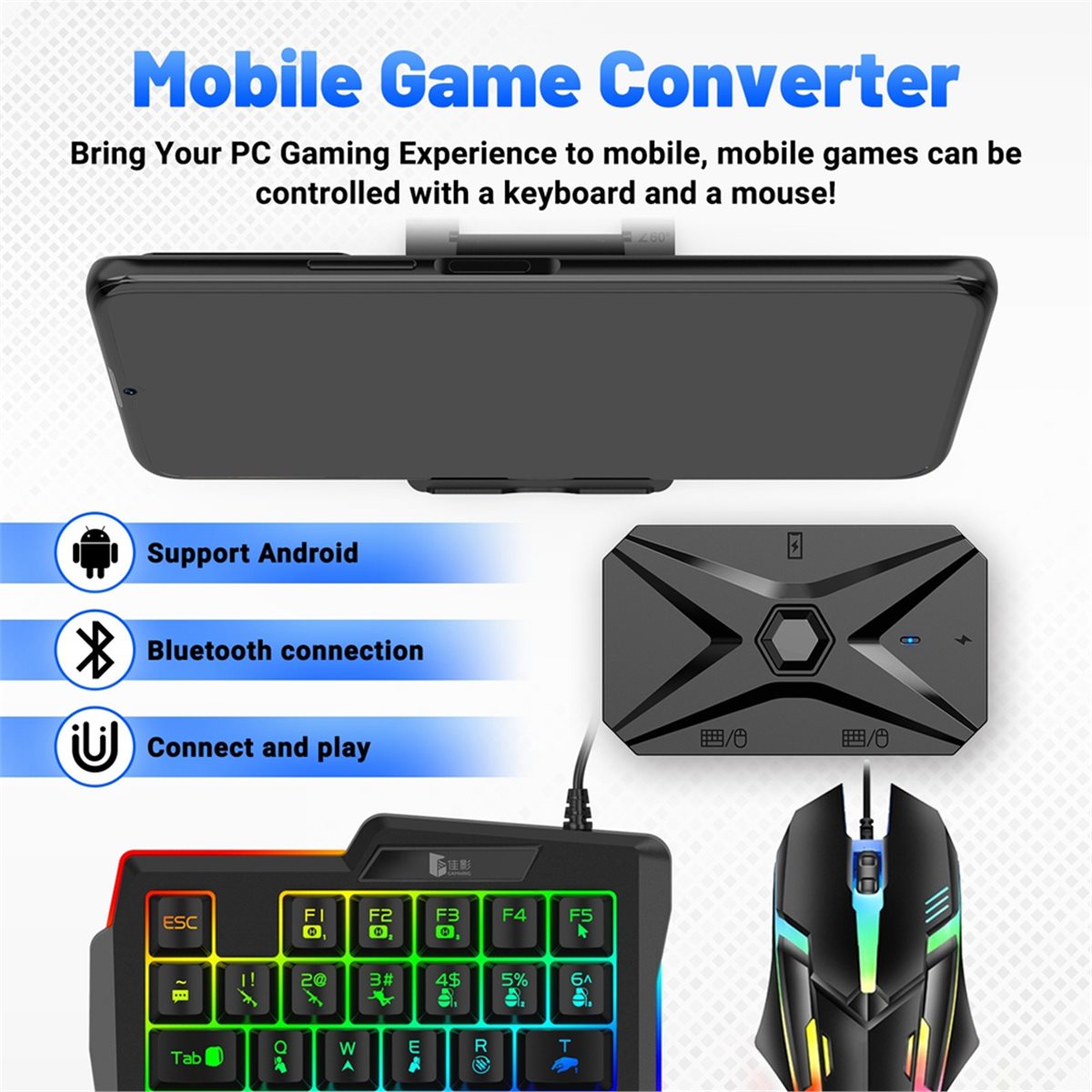 مجموعة محول ألعاب ABGN للهواتف - مراجعة Gaming Keyboard And Mouse Converter For Mobile وسعره