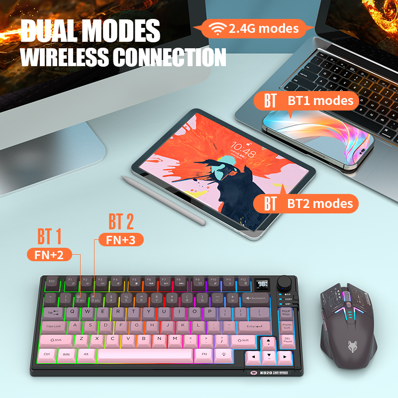 مجموعة لوحة مفاتيح وماوس لاسلك - مراجعة Gaming Keyboard Bluetooth وسعره