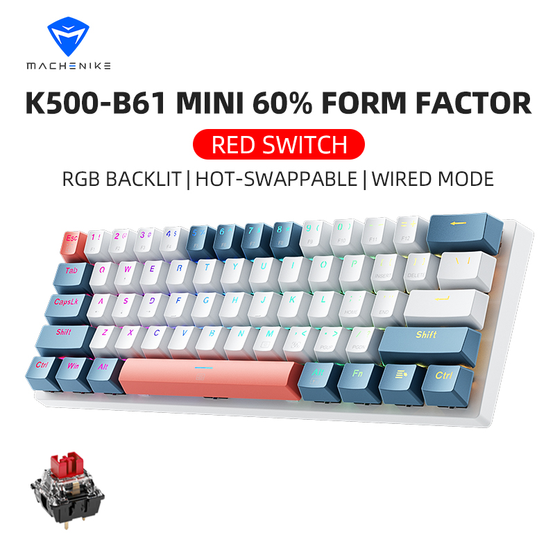K500-B61 Machenike لوحة مفاتيح - مراجعة Gaming Keyboard Blue Switches وسعره