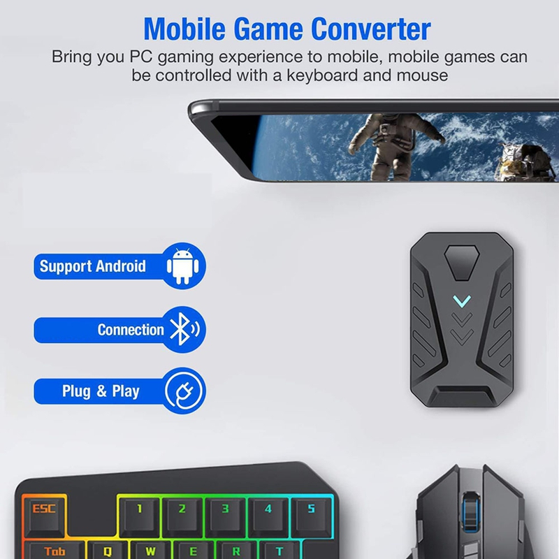 محول لوحة مفاتيح وماوس محمول ل - مراجعة Gaming Keyboard And Mouse Converter For Mobile وسعره