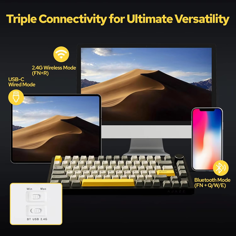 AK820/AK820Pro لوحة المفاتيح ا - مراجعة Gaming Keyboard Wireless وسعره