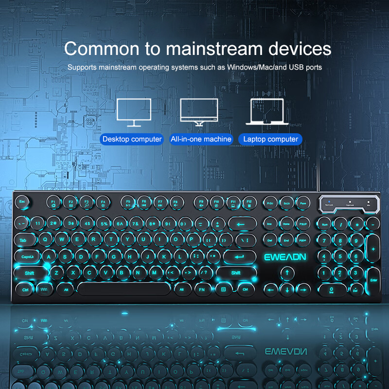 لوحة مفاتيح ألعاب الآلة الكاتب - مراجعة Gaming Keyboard Blue Switches وسعره