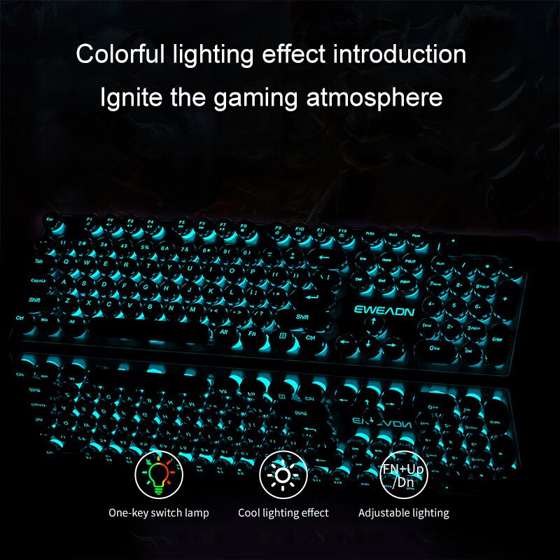 لوحة مفاتيح ألعاب الآلة الكاتب - مراجعة Gaming Keyboard Blue Switches وسعره