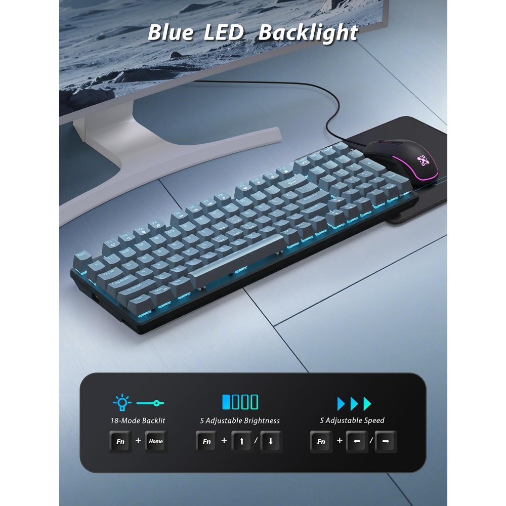 لوحة مفاتيح للألعاب بـ 98 مفتا - مراجعة Gaming Keyboard No Number Pad وسعره