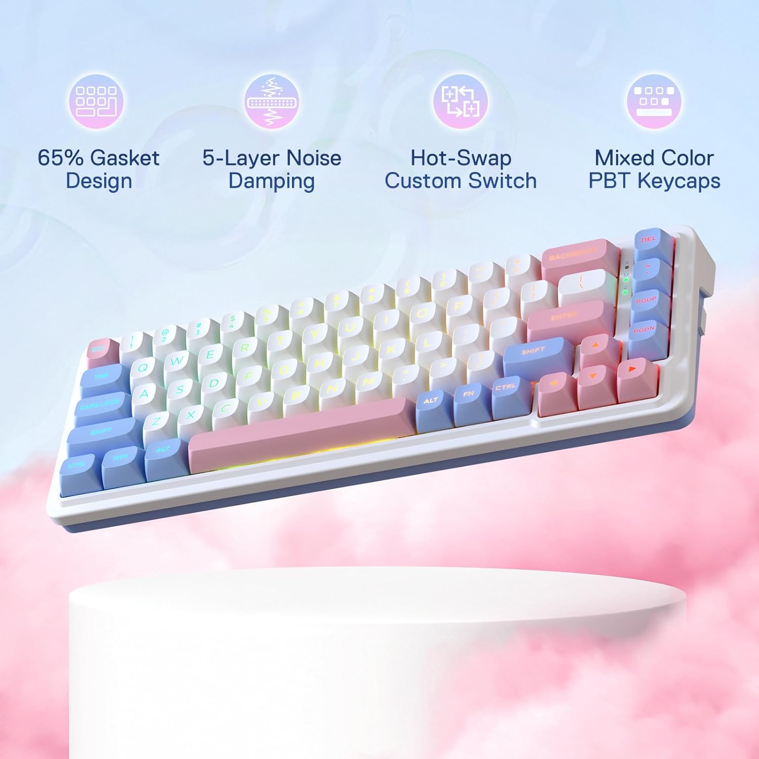 لوحة مفاتيح ألعاب لاسلكية RGB  - مراجعة Gaming Keyboard No Noise وسعره