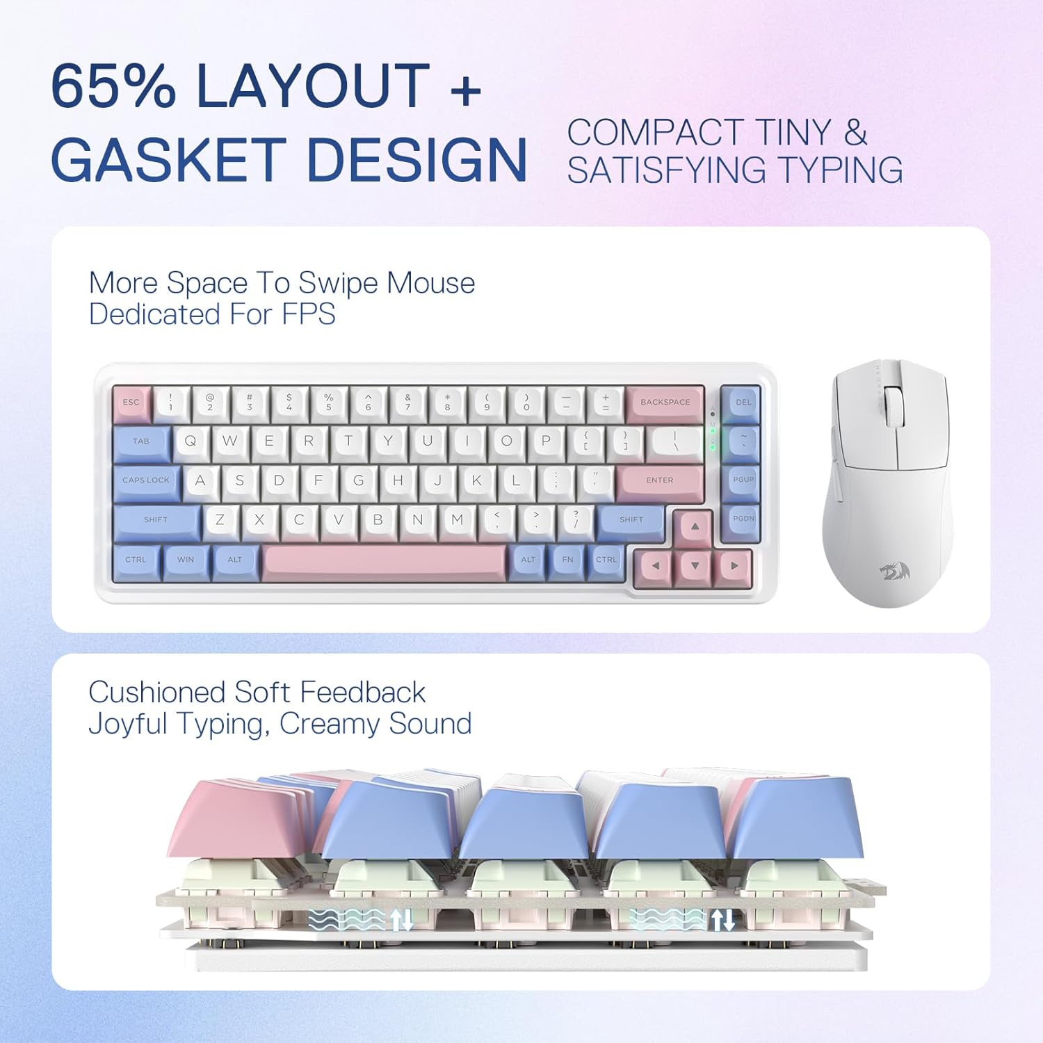 لوحة مفاتيح ألعاب لاسلكية RGB  - مراجعة Gaming Keyboard No Noise وسعره