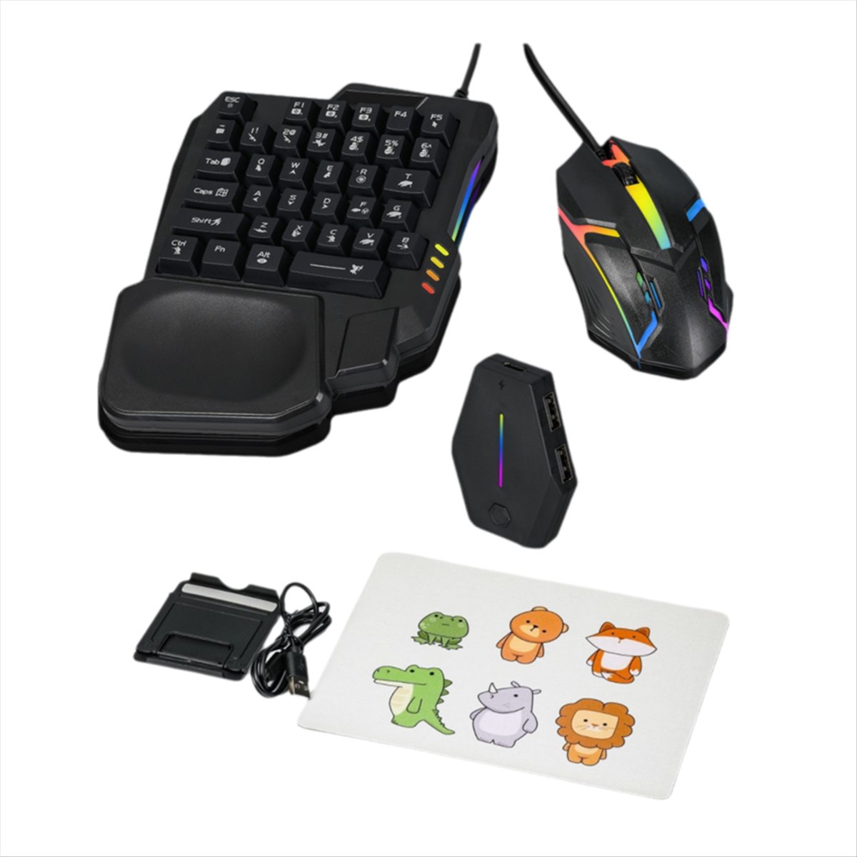 ★ ▲   لوحة مفاتيح ألعاب RGB مر - مراجعة Gaming Keyboard And Mouse Converter For Mobile وسعره