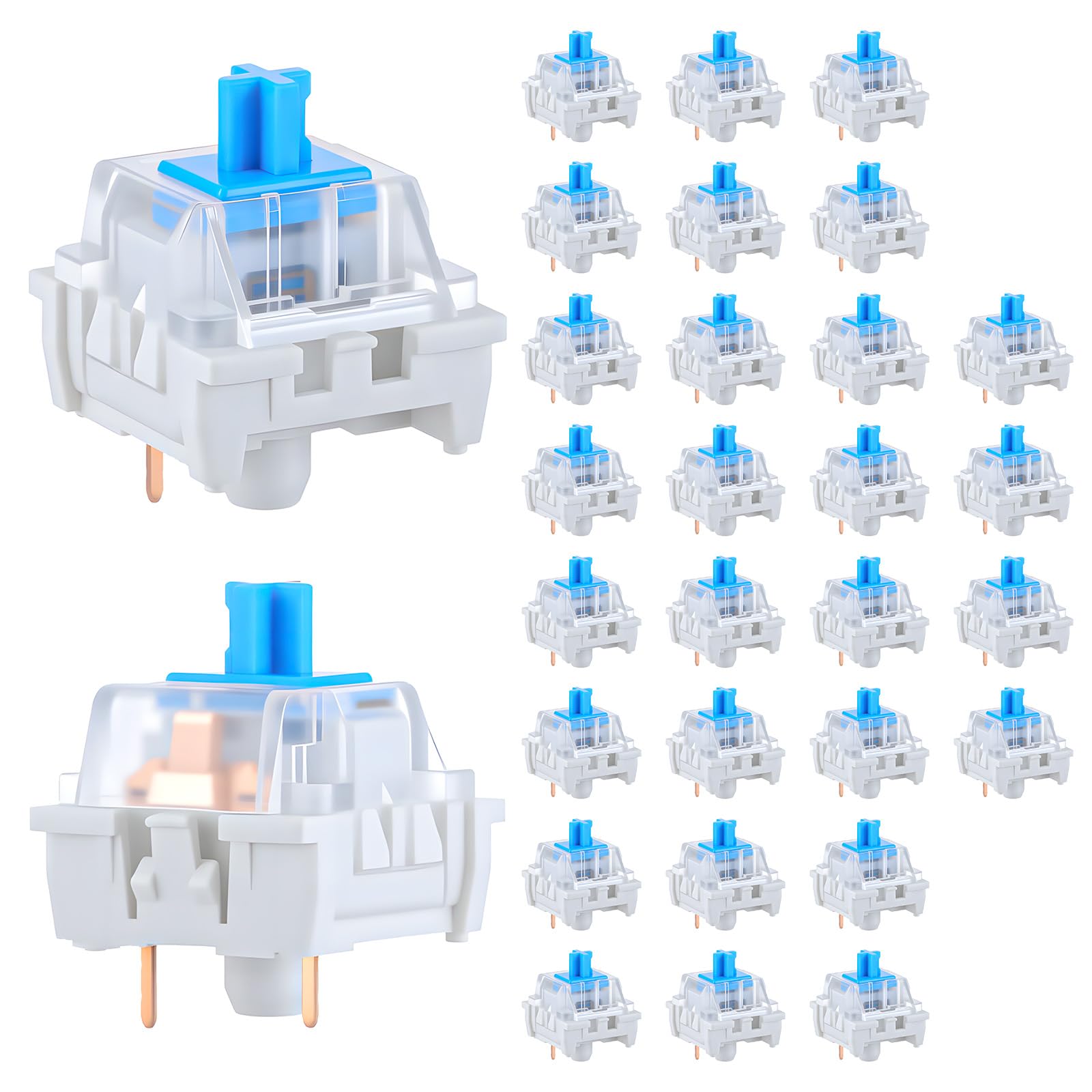 30 قطعة من مفاتيح لوحة المفاتي - مراجعة Gaming Keyboard Blue Switches وسعره