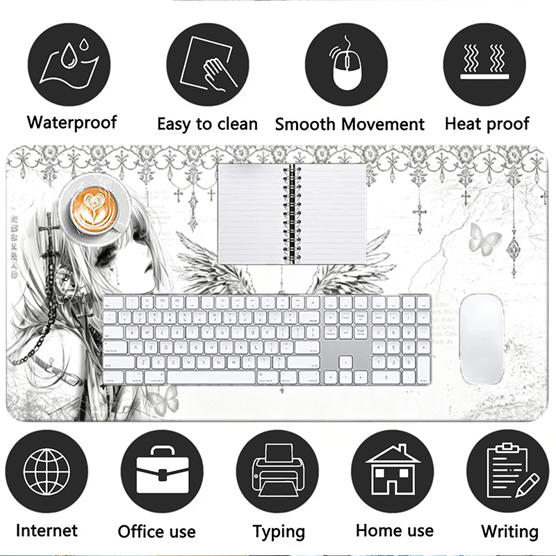 لوحة ماوس جلدية سوداء وبيضاء ب - مراجعة Gaming Keyboard Nearby وسعره