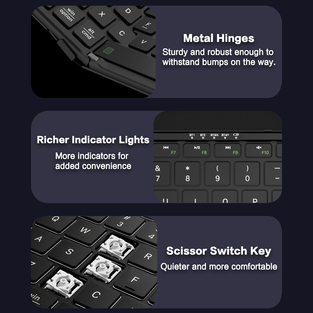 لوحة مفاتيح بلوتوث قابلة للطي  - مراجعة Gaming Keyboard No Number Pad وسعره