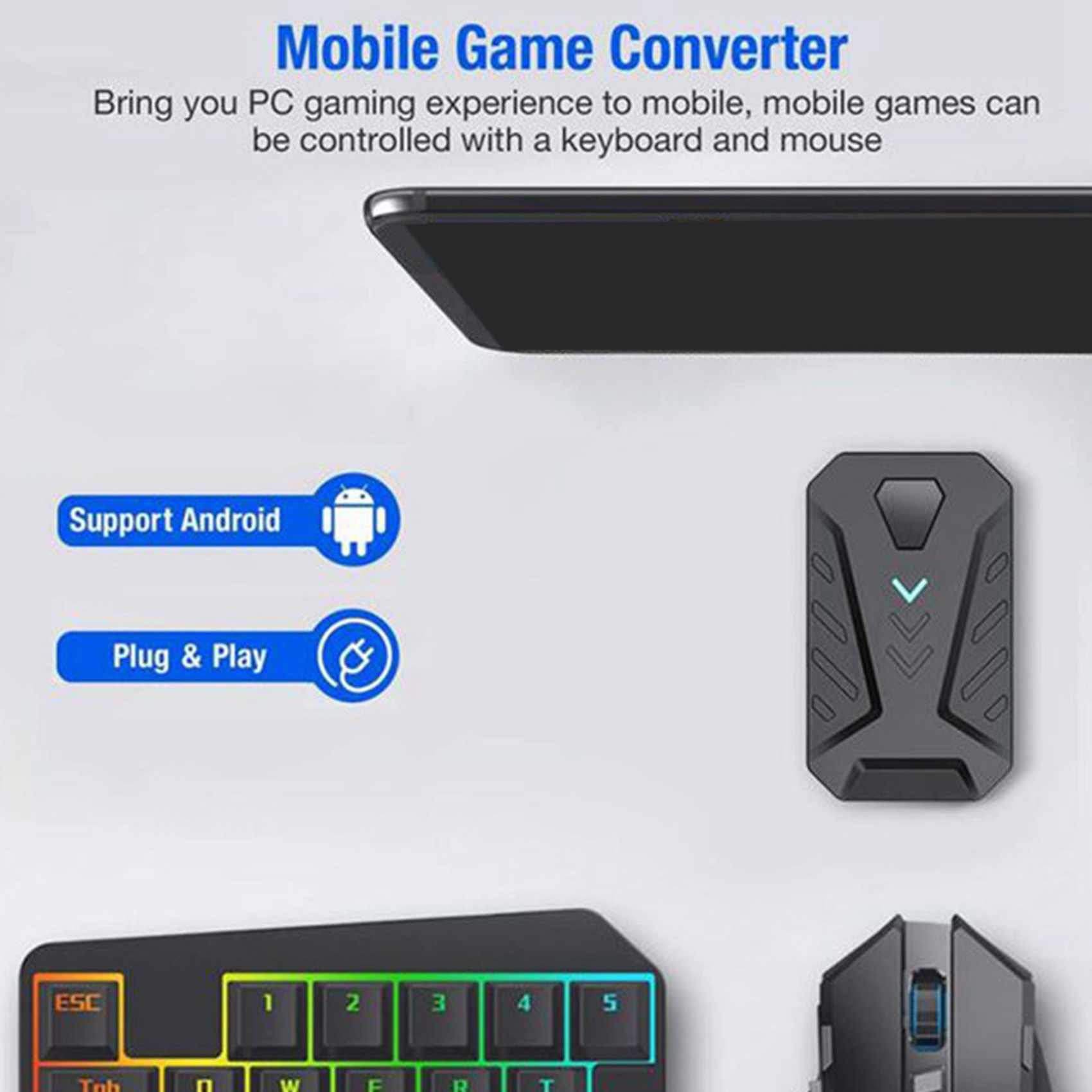 -A94Z محول لوحة مفاتيح الألعاب - مراجعة Gaming Keyboard And Mouse Converter For Mobile وسعره