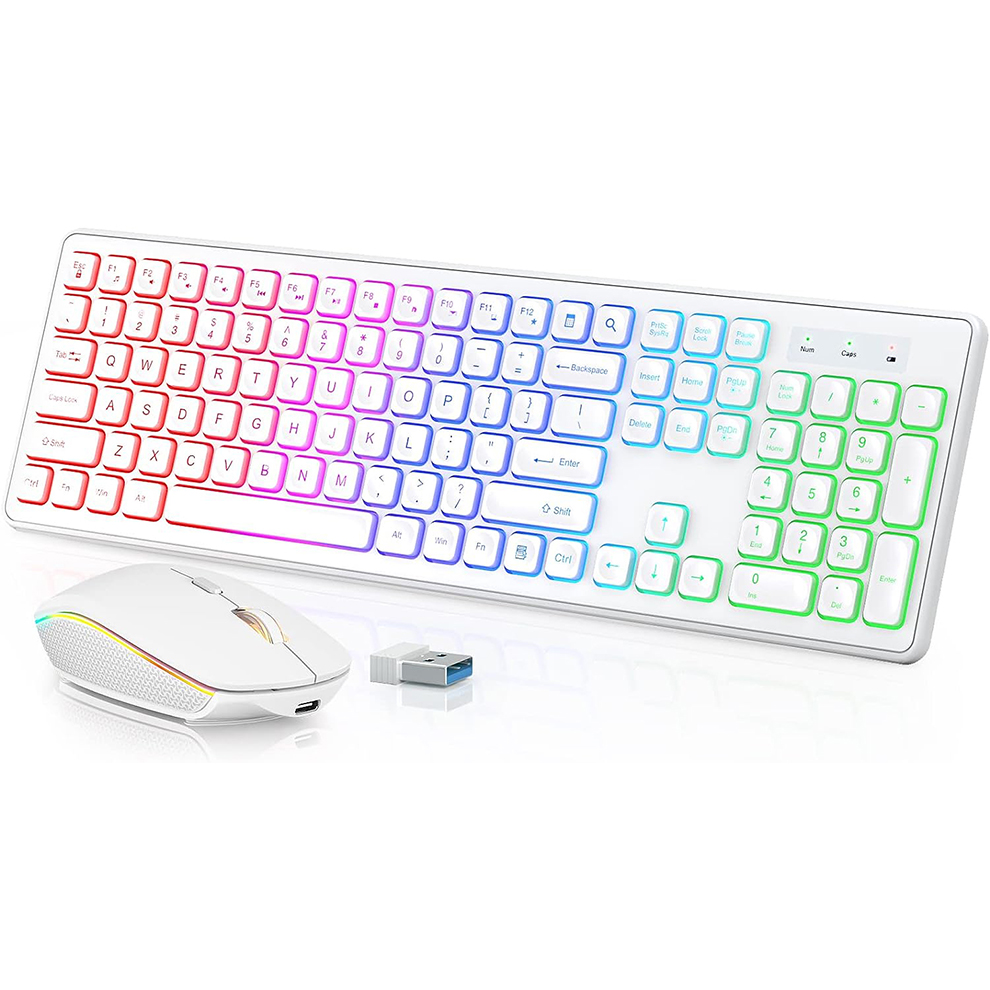لوحة مفاتيح وماوس لاسلكية بإضا - مراجعة Gaming Keyboard Bluetooth وسعره